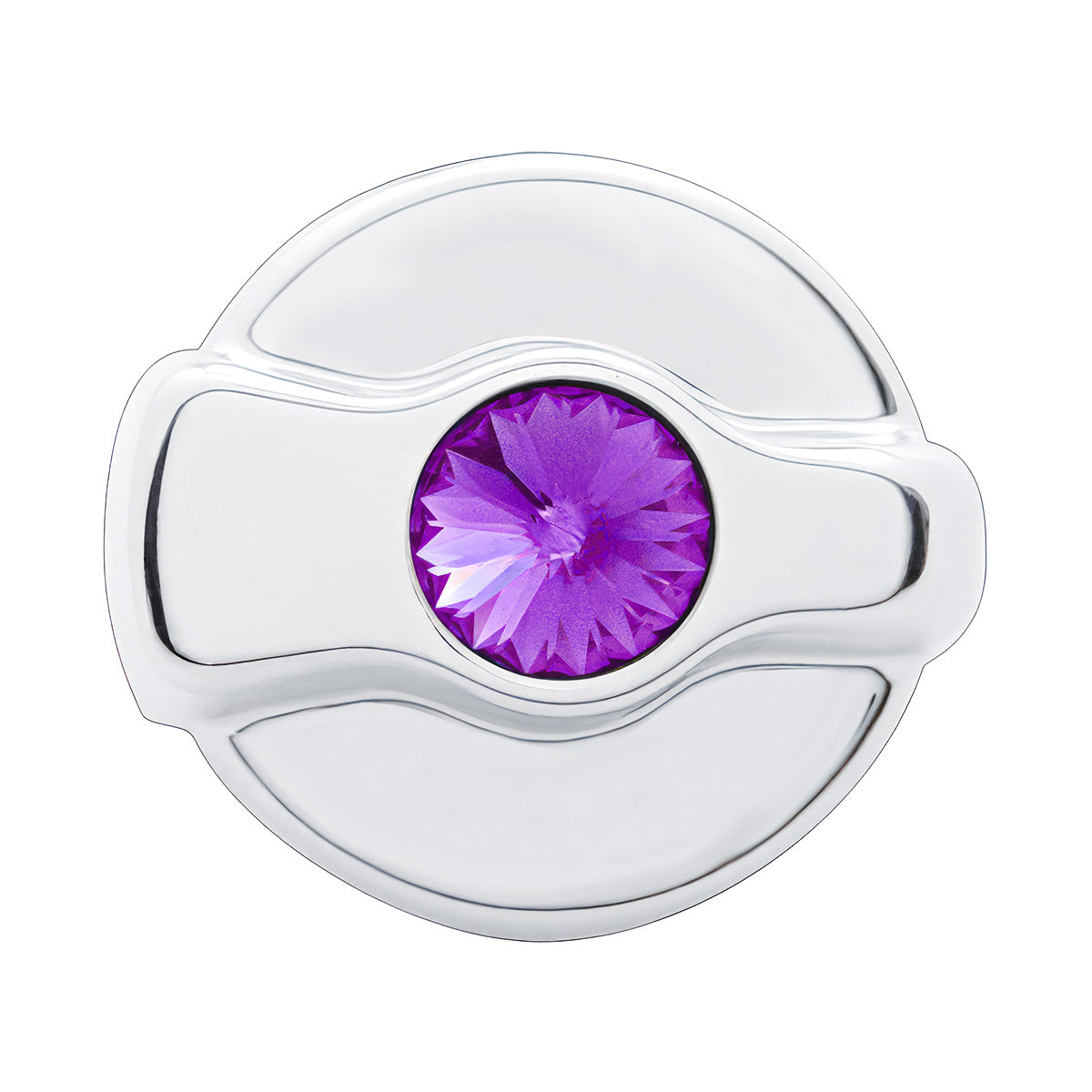 Chrome Plastic A/C Control Knob For 2005 & Older Peterbilt- Purple Crystal