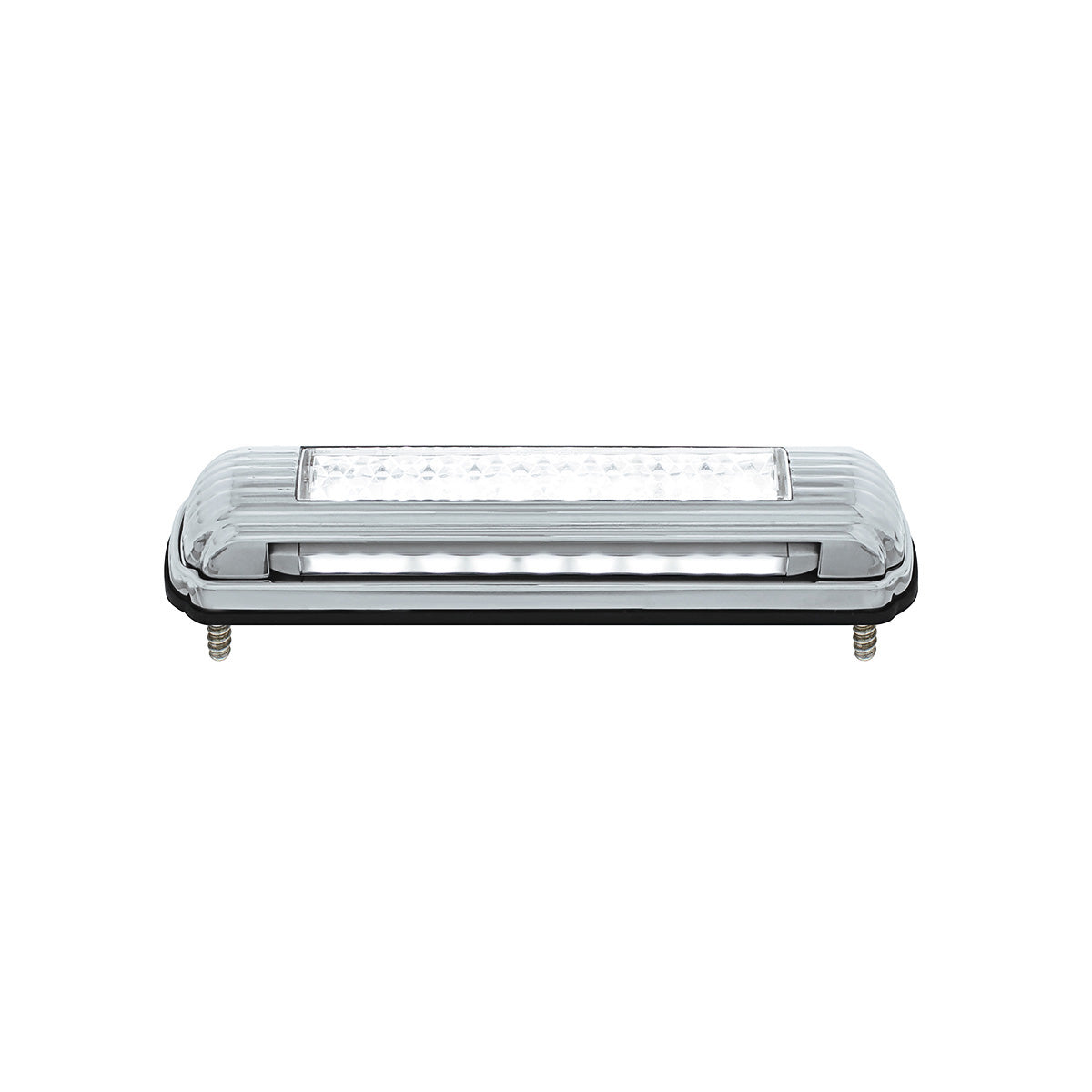 Chrome License Plate Light With White LED Backup Light - White LED/Clears Lens