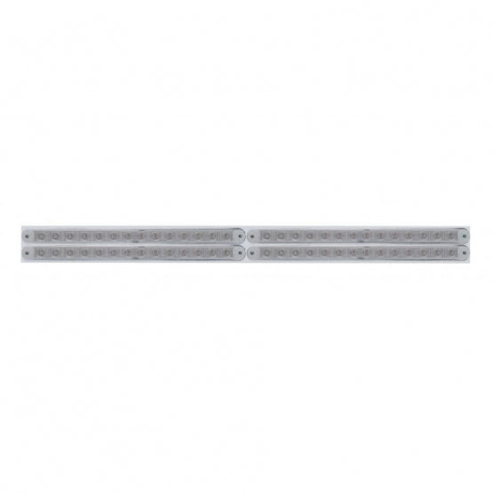 Chrome Top Mud Flap Plate With Four 14 LED 12" Light Bars - Red LED/Clear Lens (Each)