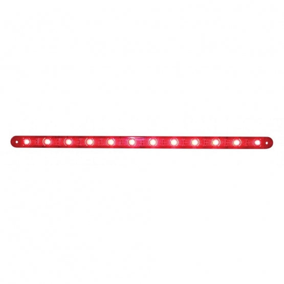12 LED 12" Ultra Slim Light Bar Only (Stop, Turn & Tail) - Red LED/Red Lens (Bulk)