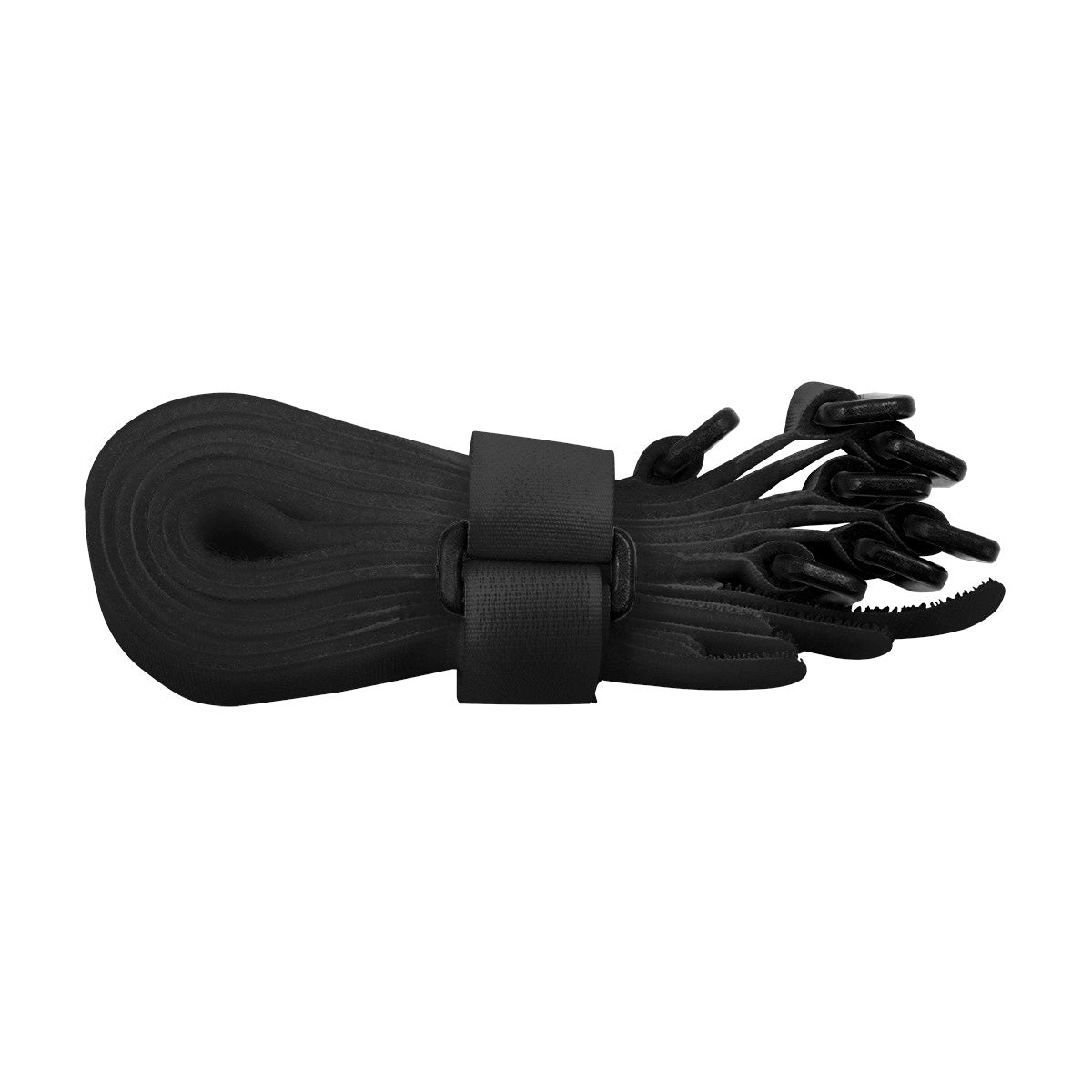 8" x 3/4" Black Hook & Loop Velcro Strip-Tie Fasteners with Buckle (8-Pack)