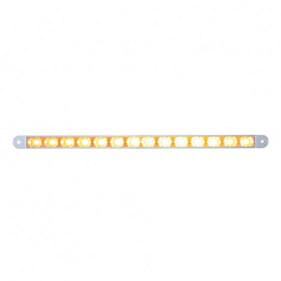 14 LED 12" Auxiliary Warning Light Bar Only - Amber LED/Clear Lens (Bulk)