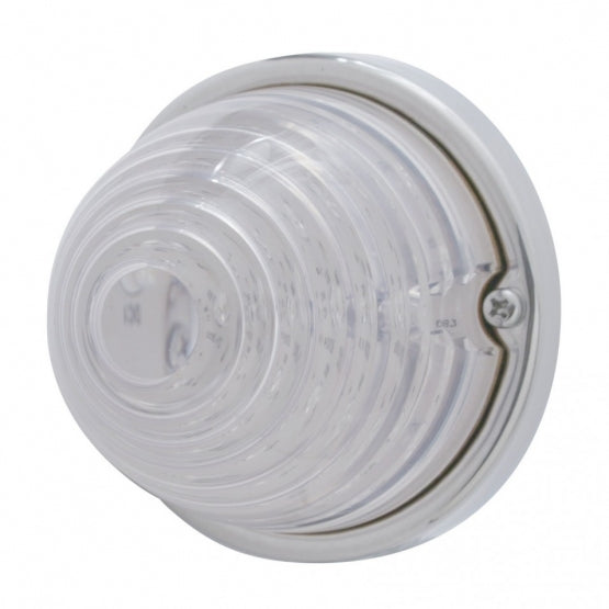 17 LED Beehive Flush Mount Kit With Low Profile Bezel - Amber LED/Clear Lens