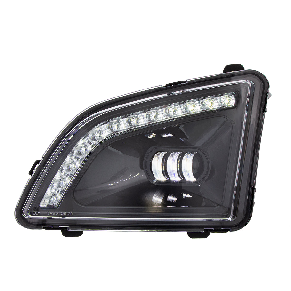 18 LED Black Projector Fog Light With Position Light For 2018-2024 Volvo VNL - Driver/Left