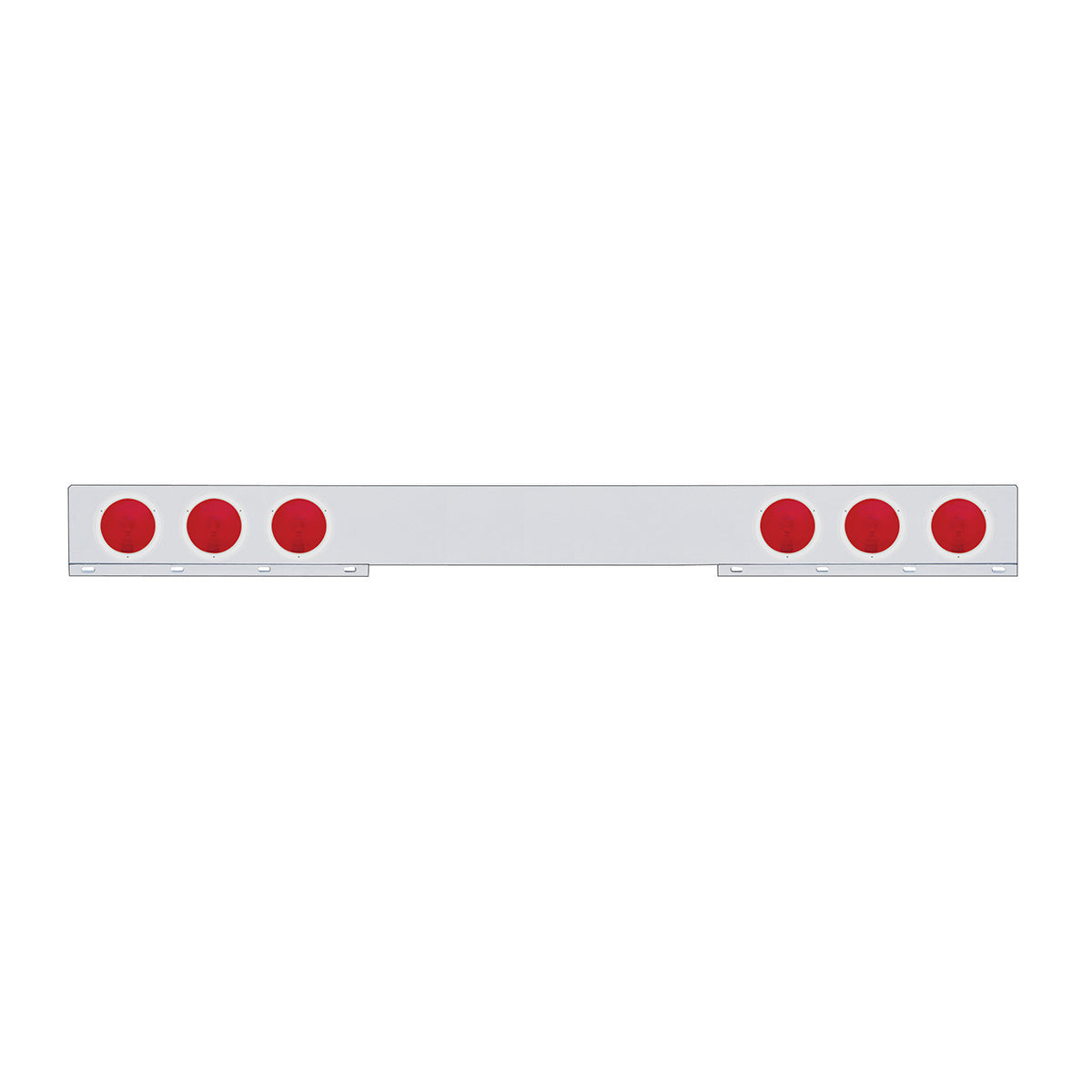 Chrome Light Bar With 4 Red Lights & Stainless Steel Bezel