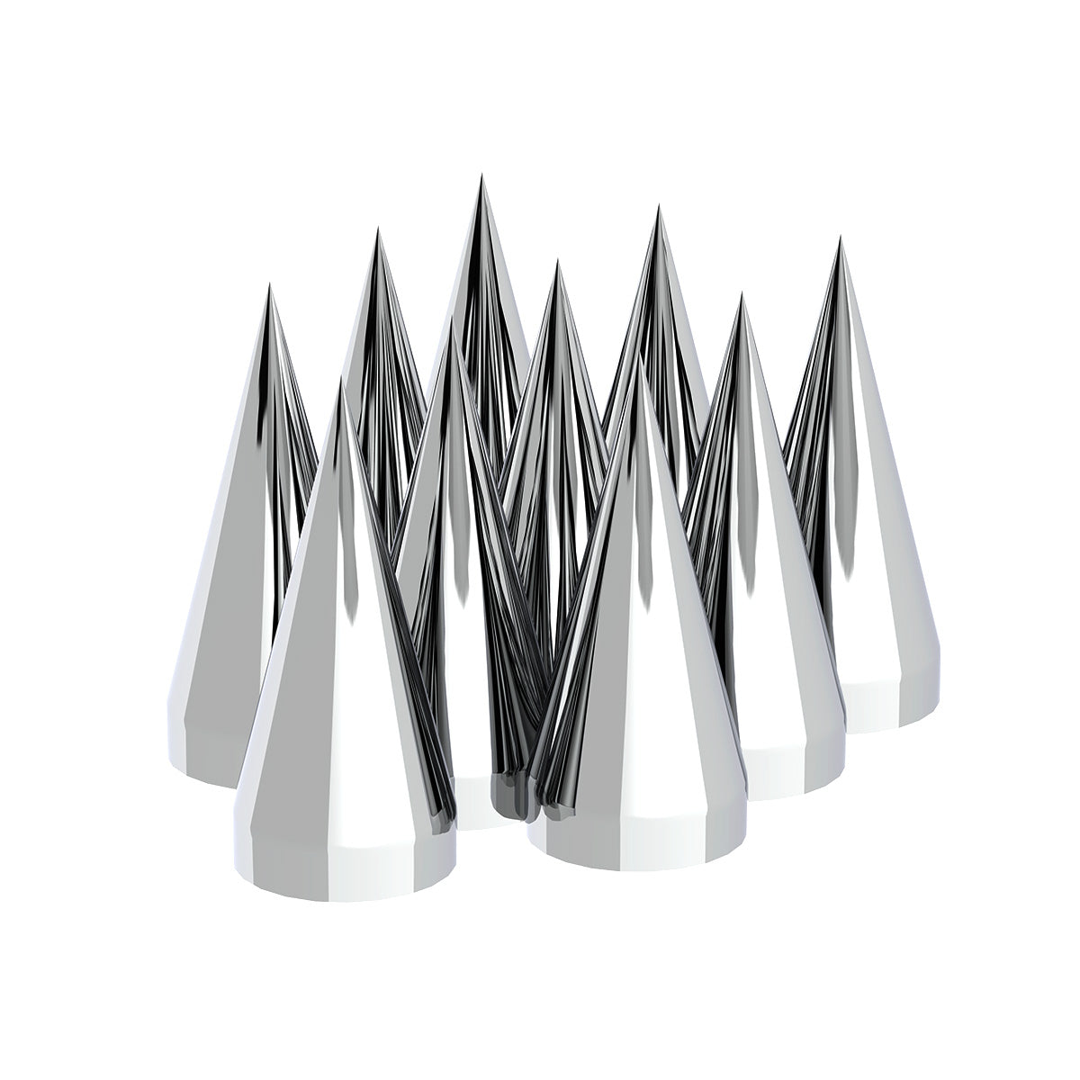 33mm x 4-1/2" Chrome Plastic X Spike Nut Covers - Thread-On (Box Of 10)