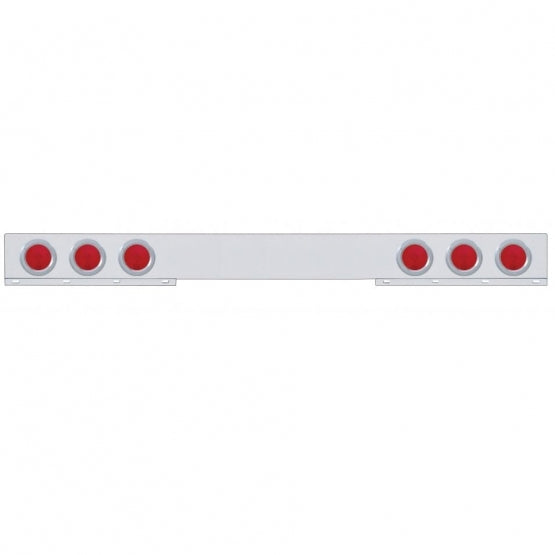 Chrome 1 Piece Rear Light Bar With Six 4" Lights & Bezels