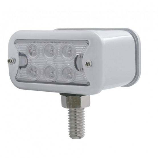 12 LED Dual Function Double Face Light W/Bezel - T-Mount - Amber & Red LED/Clear Lens