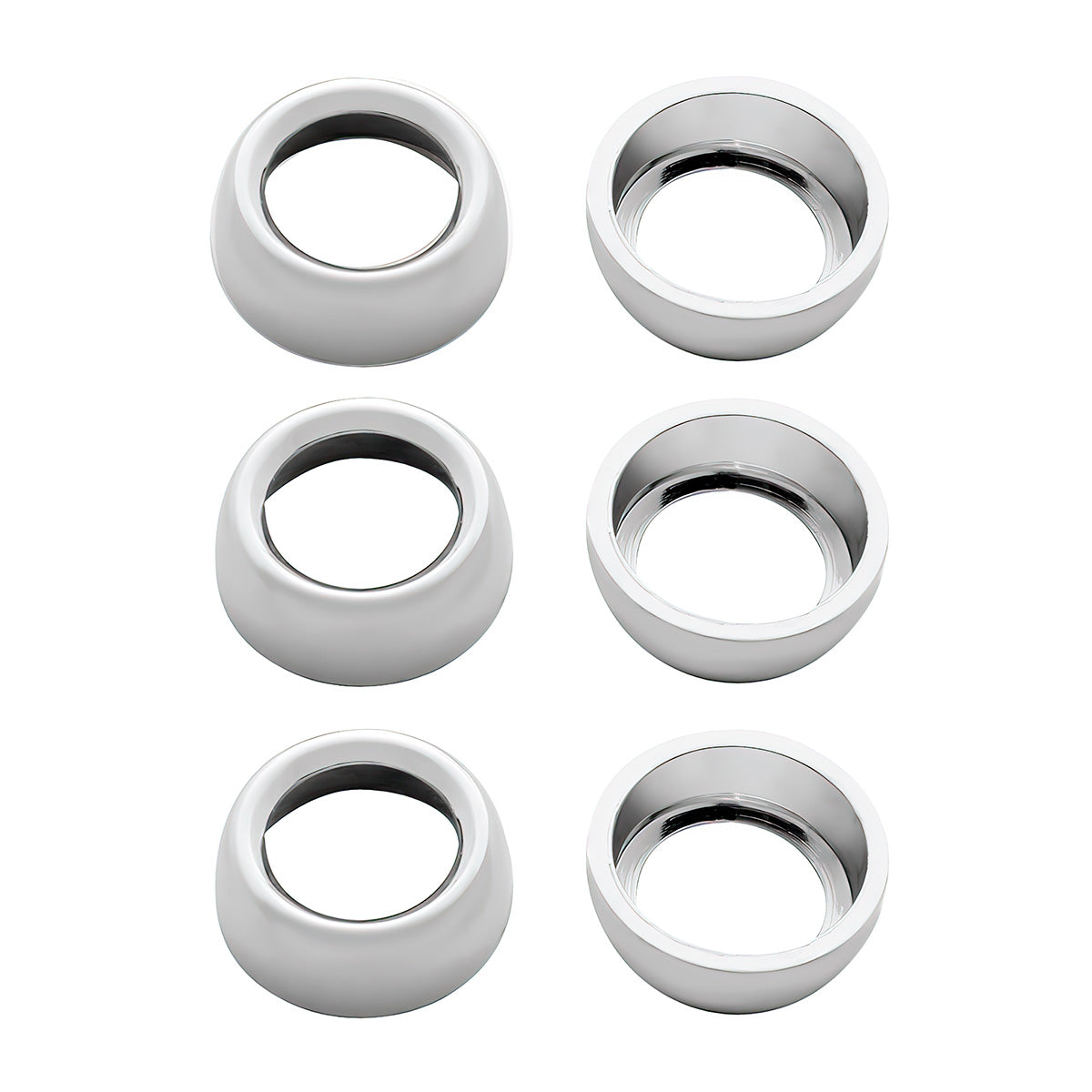 Chrome Plastic Toggle Switch Nut Cover For Freightliner (Card Of 6)