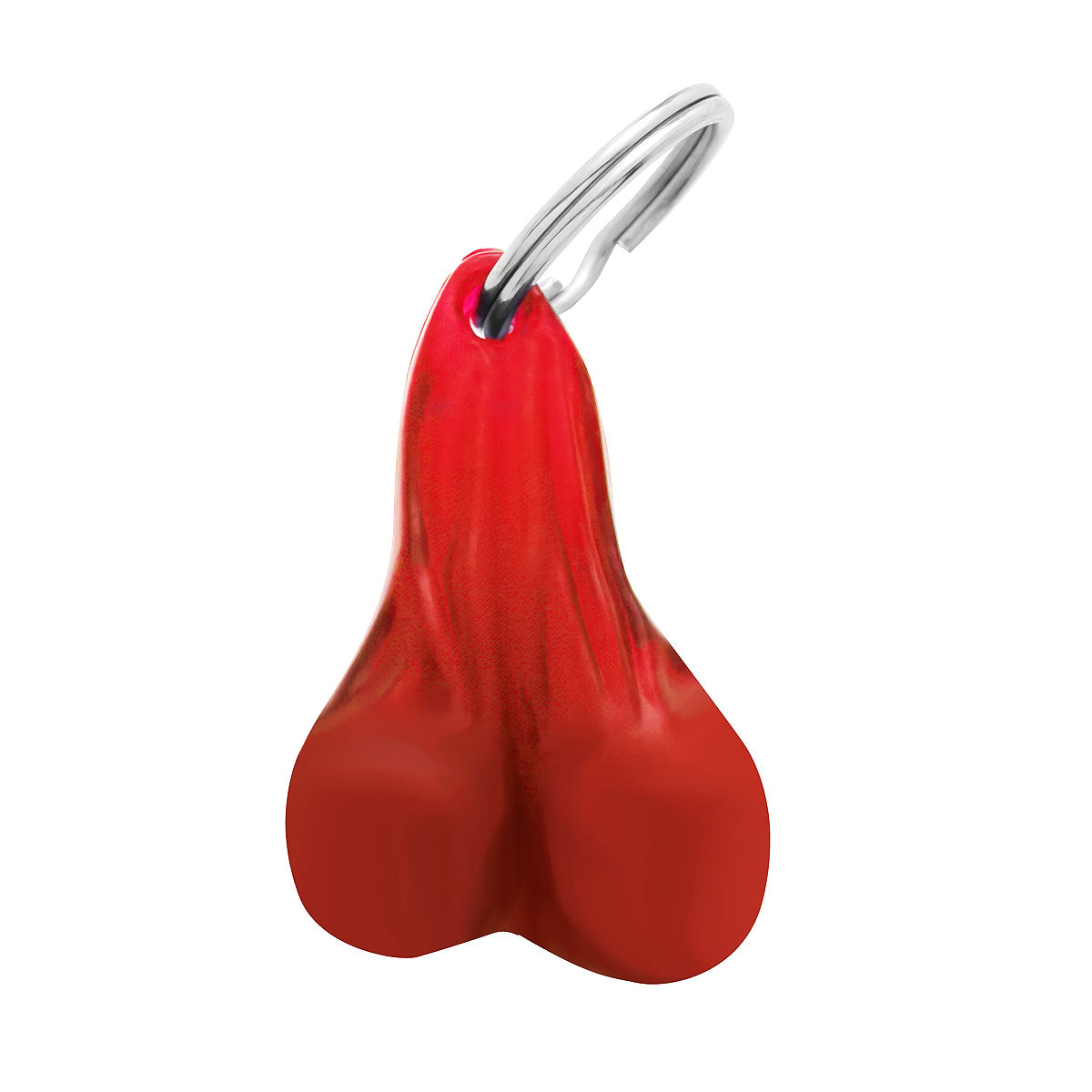 2.5" Small Plastic Low-Hanging Balls Novelty Keychain - Red (Bulk)