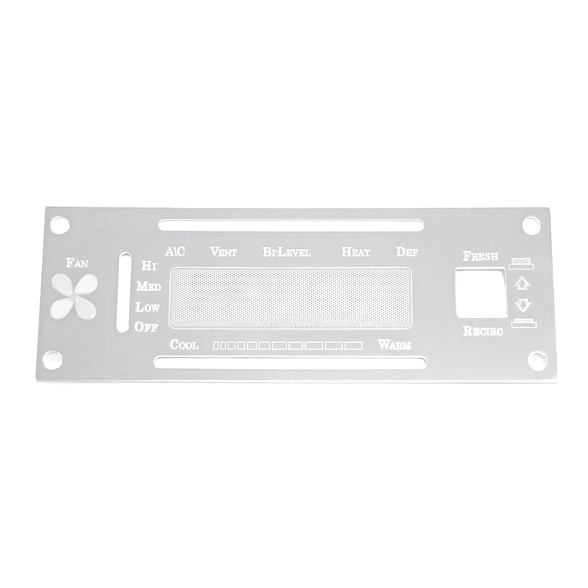 Kenworth Stainless A/C Control Plate With Opening