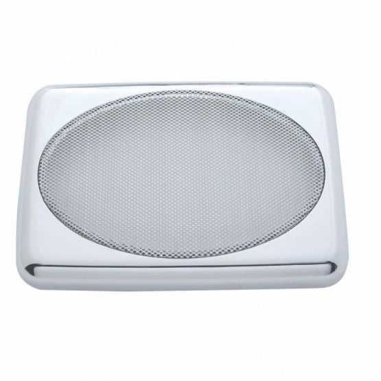 Chrome 7" X 4-7/8" Speaker Cover For Various Peterbilt Models, Snap-On (Card of 2)