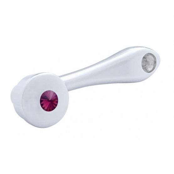 Chrome Die-Cast Window Crank With 16-Spline 7/16” OD Adapter - Purple Crystal
