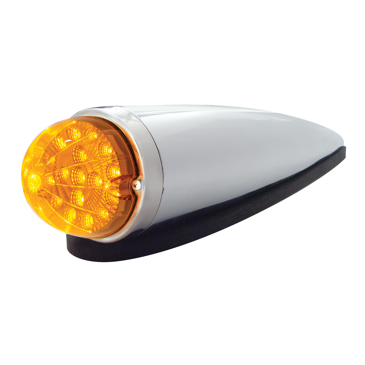 17 LED Dual Function Watermelon Clear Reflector Cab Light Kit - Amber LED/Amber Lens