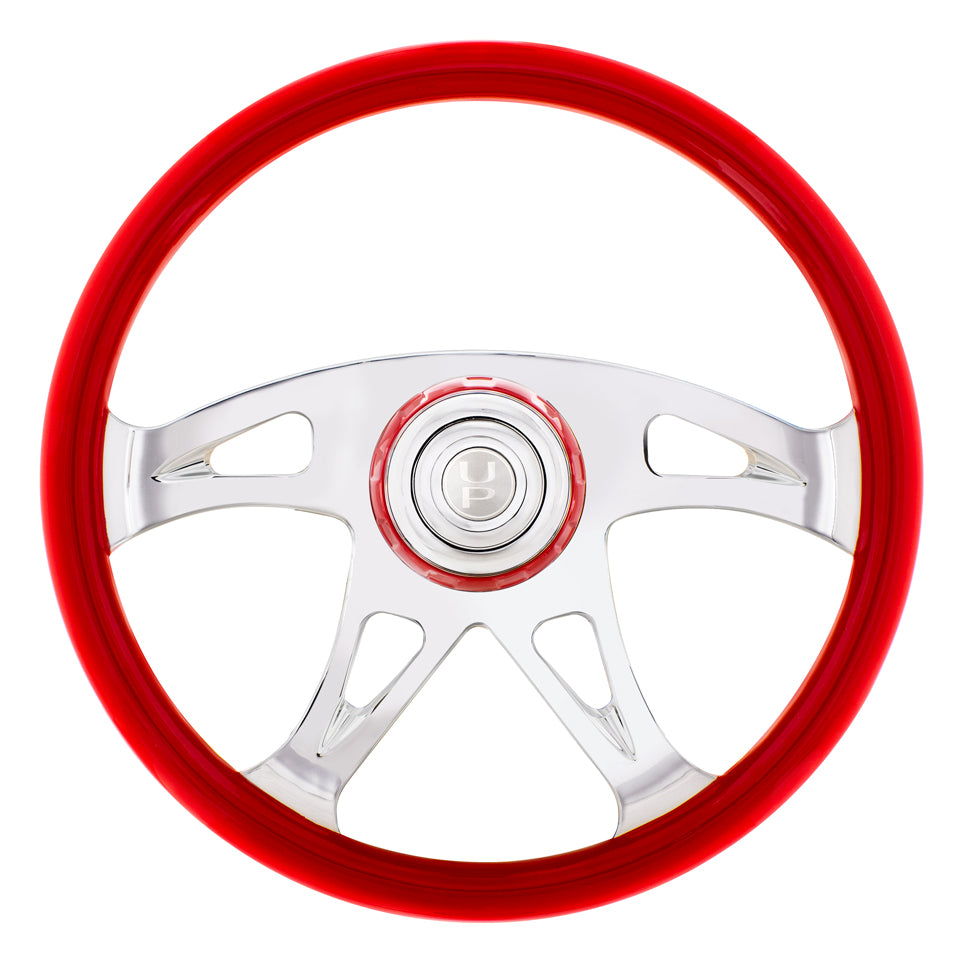 18" Boss Steering Wheel With Color Matching Horn Bezel - Indigo Red