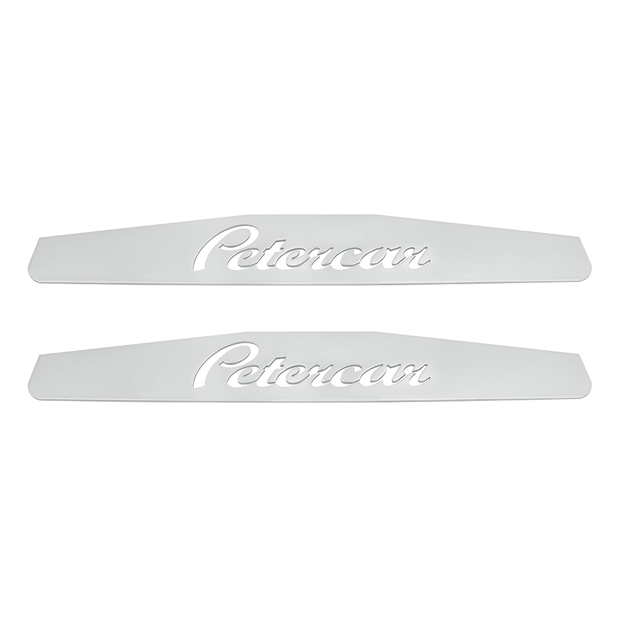 4" X 24" Chrome Petercar Bottom Mud Flap Plate - Welded Stud (Card of 2)