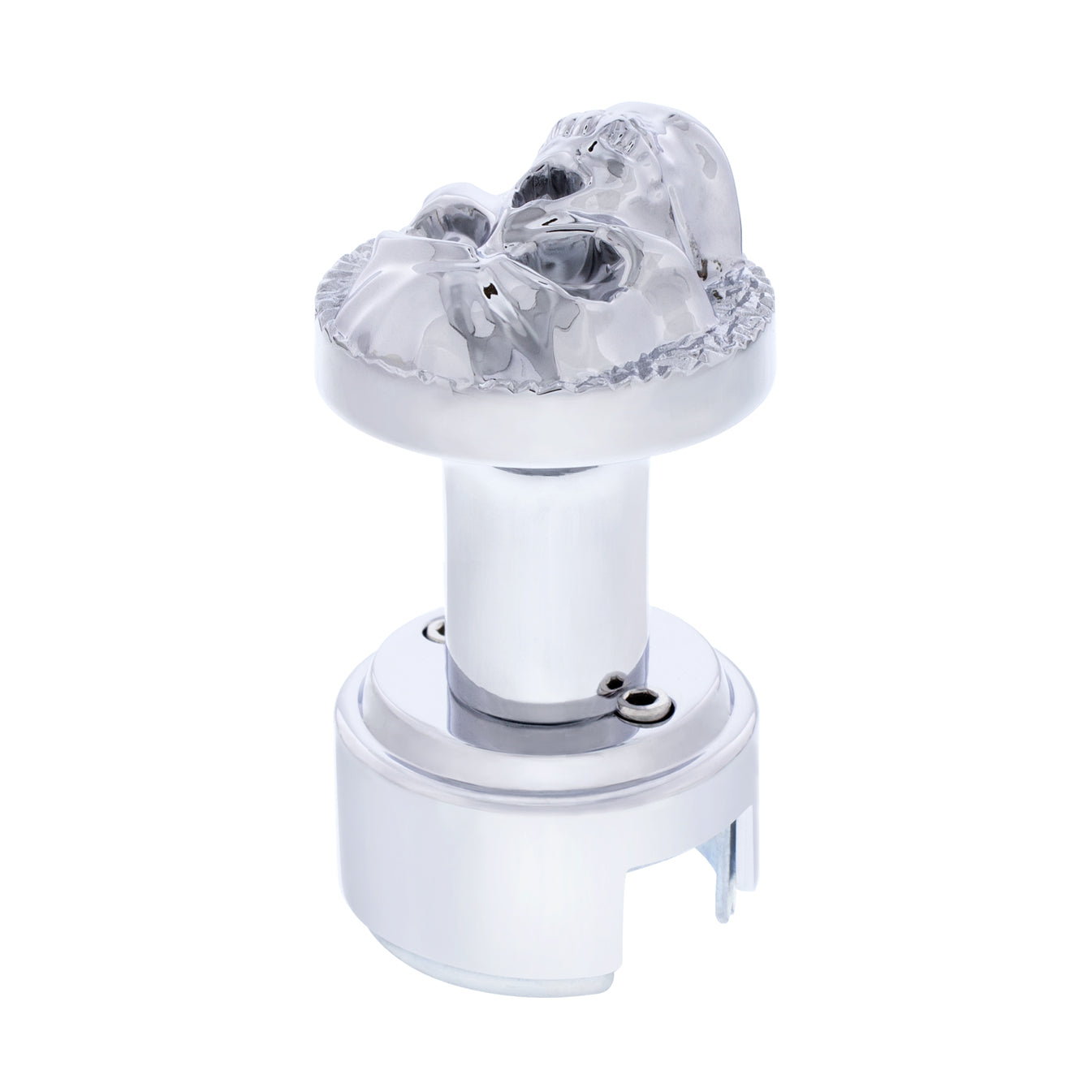 Skull Thread-On Gearshift Knob With 13/15/18 Speed Adapter - Chrome