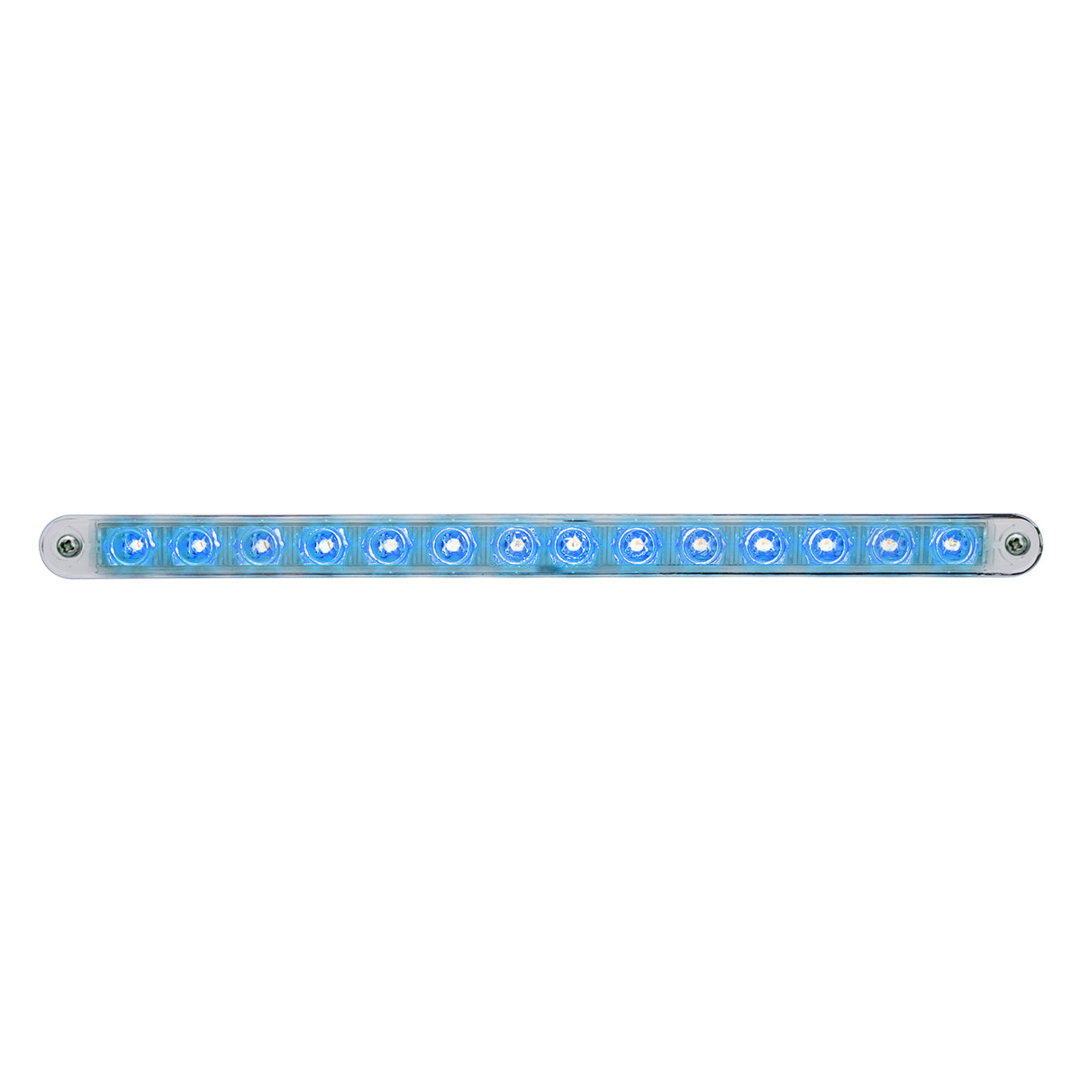 14 LED 12" Auxiliary strip Light With Bezel - Blue LED/Clear Lens