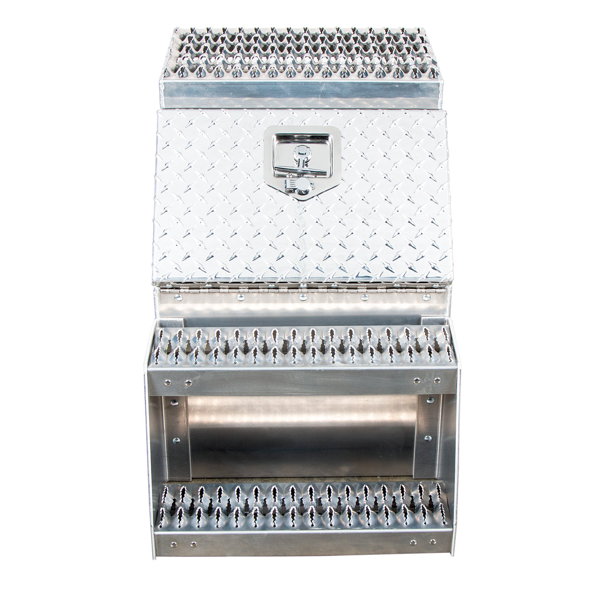 18"L X 25"W X 28"H Aluminum Step Saddle Box