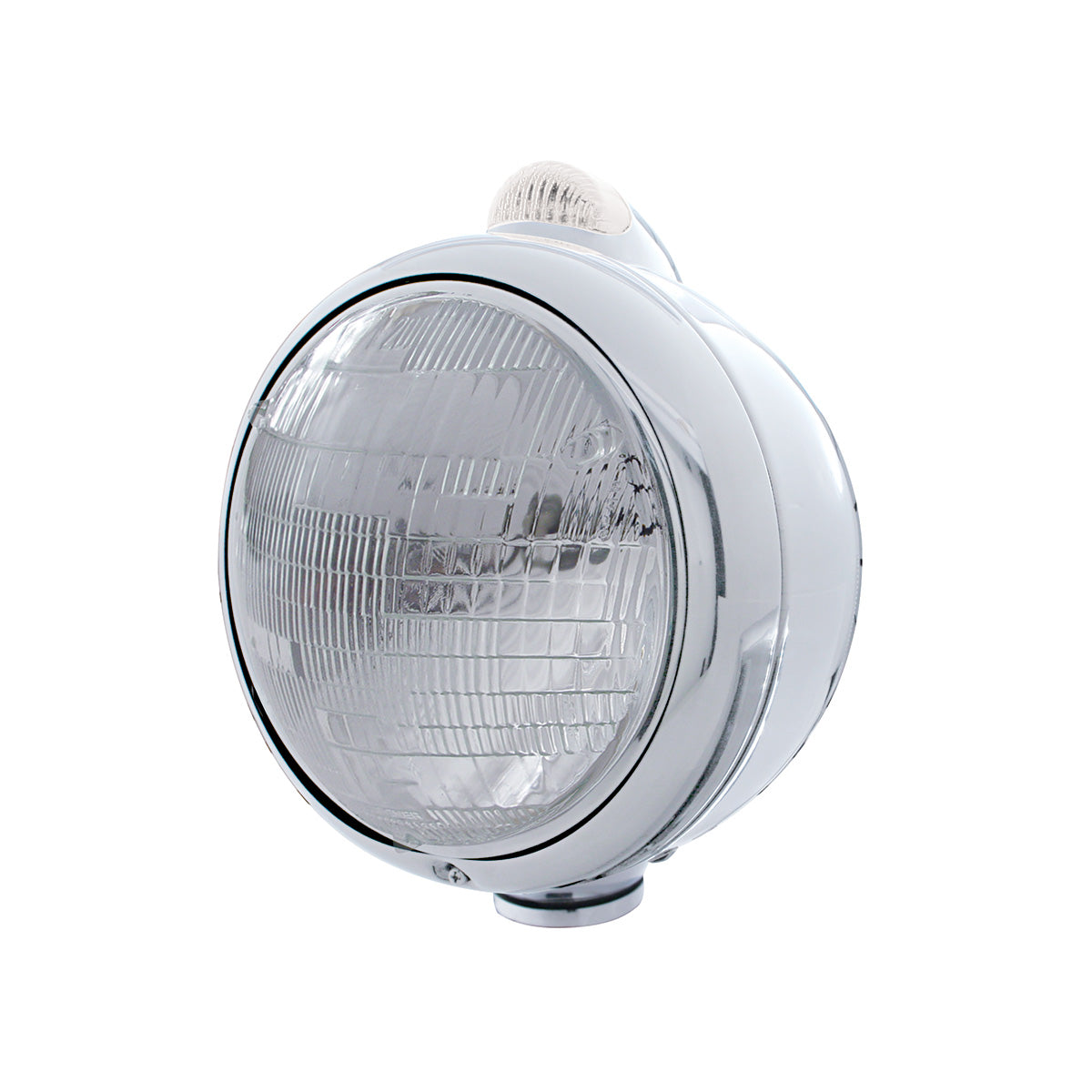 Chrome Guide 682-C Headlight 6014 & Dual Mode LED Signal - Clear Lens