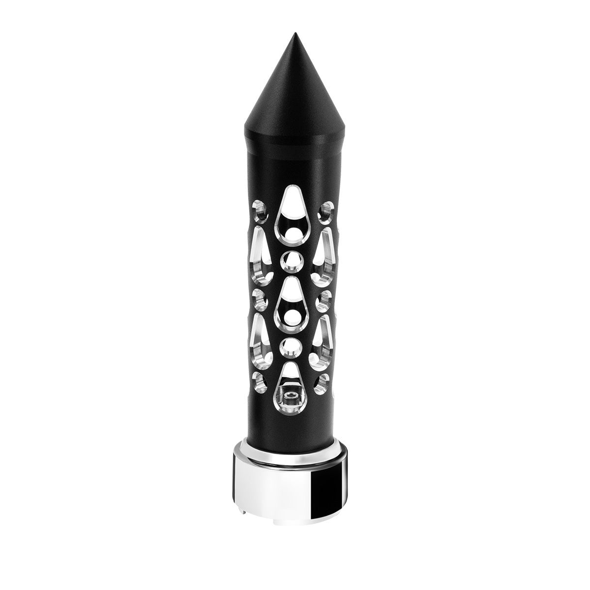 Thread-On Brooklyn Style Spike Gearshift Knob With 9/10 Speed Adapter - Matte Black/Vertical