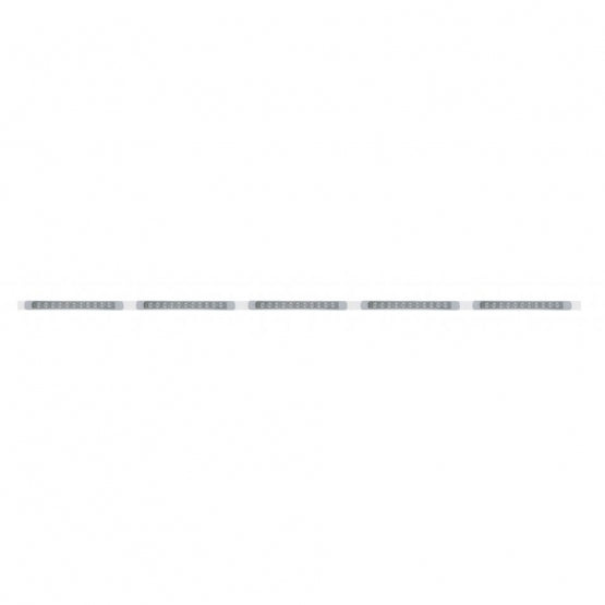 94" Stainless Light Bracket With 5X 11 LED 17" Light Bars & Bezels - Red LED/Clear Lens