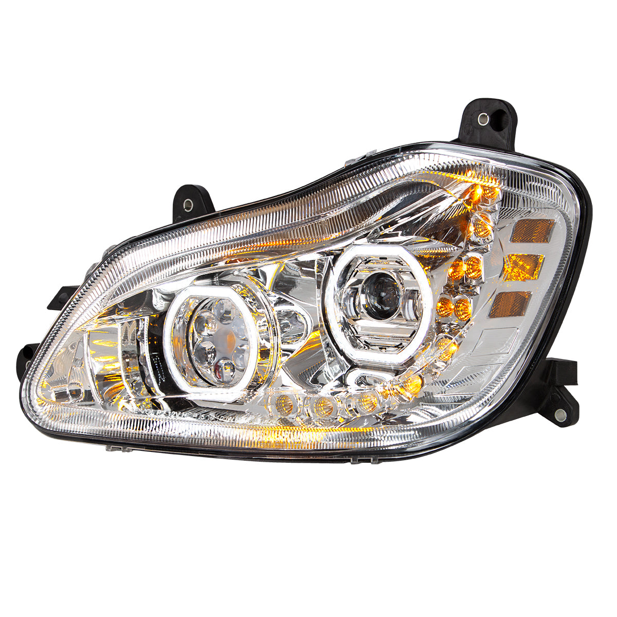 Chrome 10 LED Headlight for 2013-2021 Kenworth T680 - Driver Side