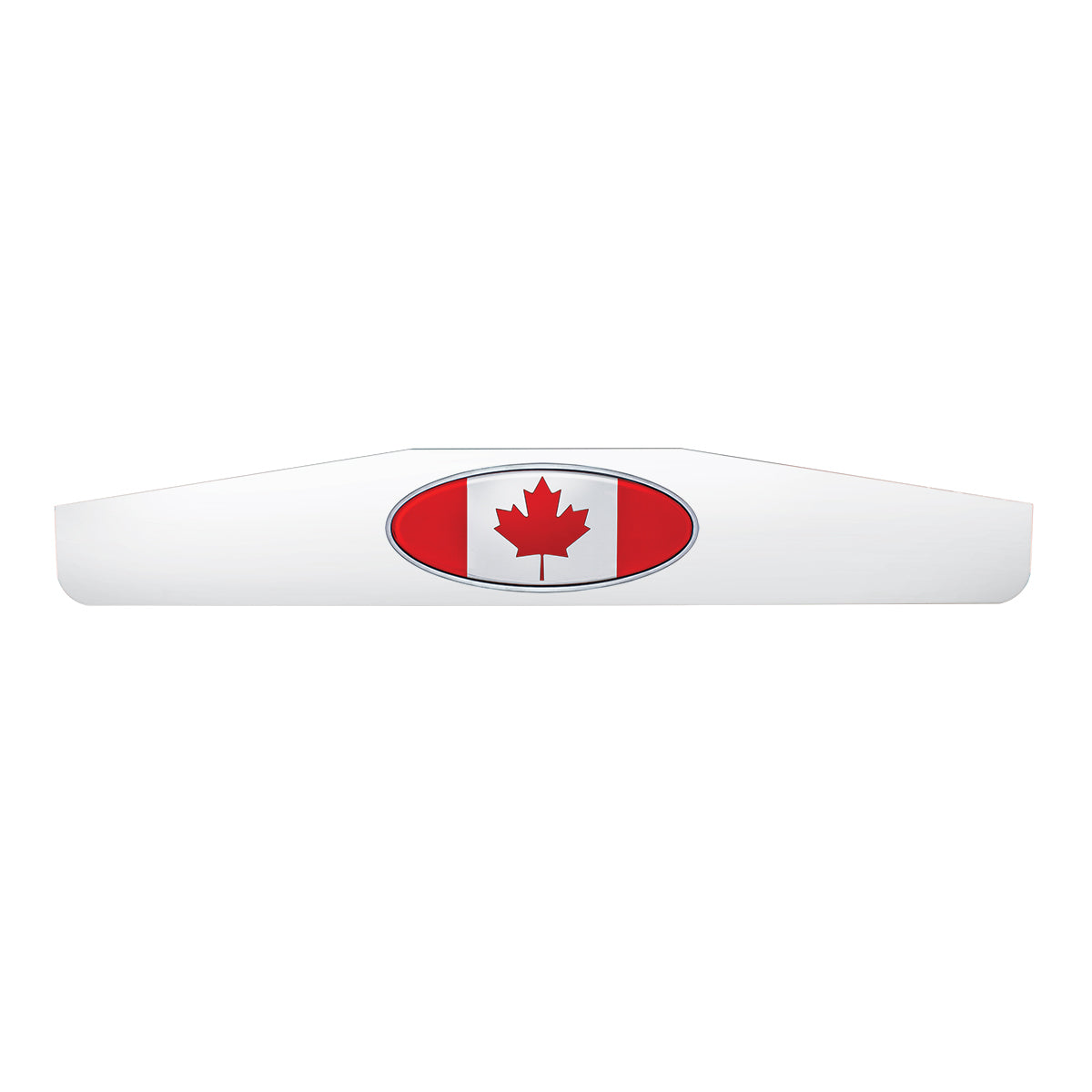 4" X 24" Chrome Bottom Mud Flap Weight With Oval Canada Flag Emblem