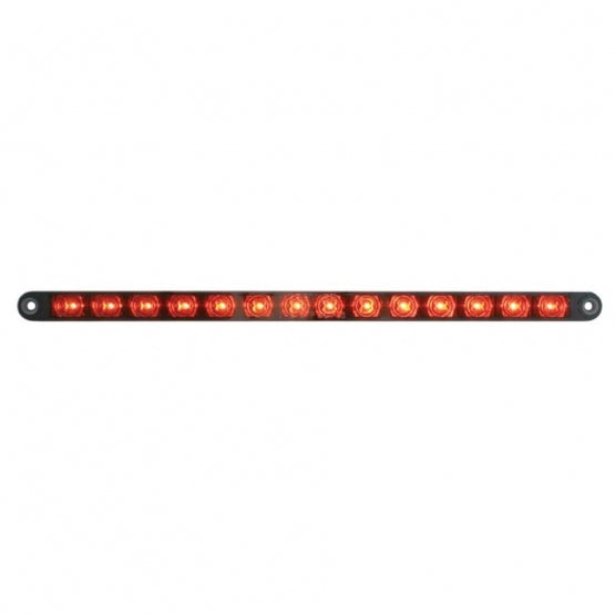 14 LED 12" Auxiliary strip Light - Red LED/Chrome Lens (Bulk)