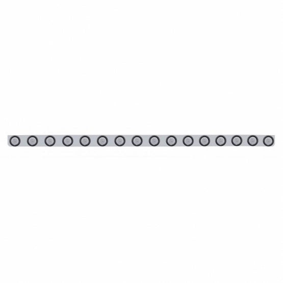 79-1/2" Stainless Bumper Light Bracket With 16X 9 LED 2" Light & Grommets - Amber LED/Clear Lens