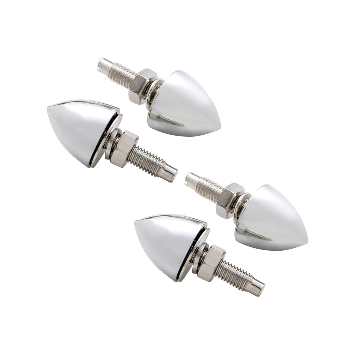 Chrome Bullet License Plate Fastener (4-Pack)