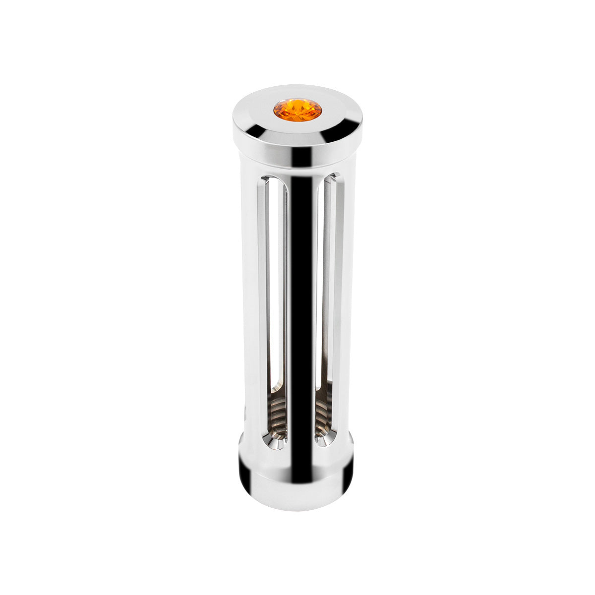 M30X3.5 Thread-On Sonoma Style Gearshift Knob-Amber Crystal/Chrome