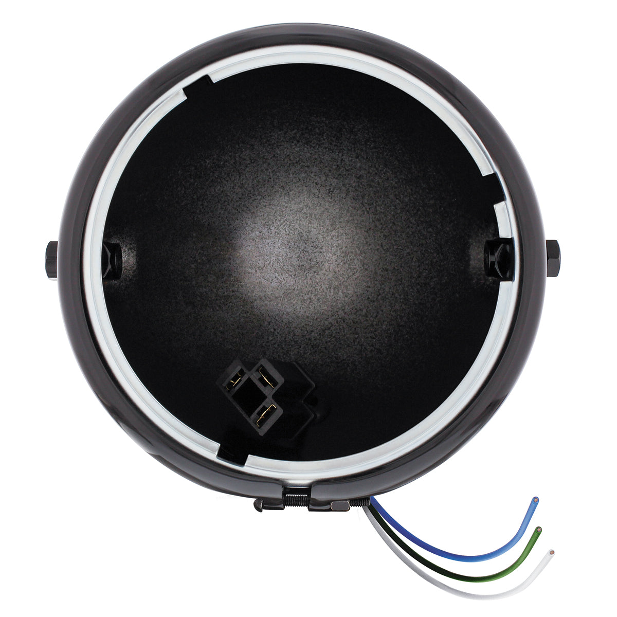 Black 5-3/4" Motorcycle Headlight Housing Only - Side Mount