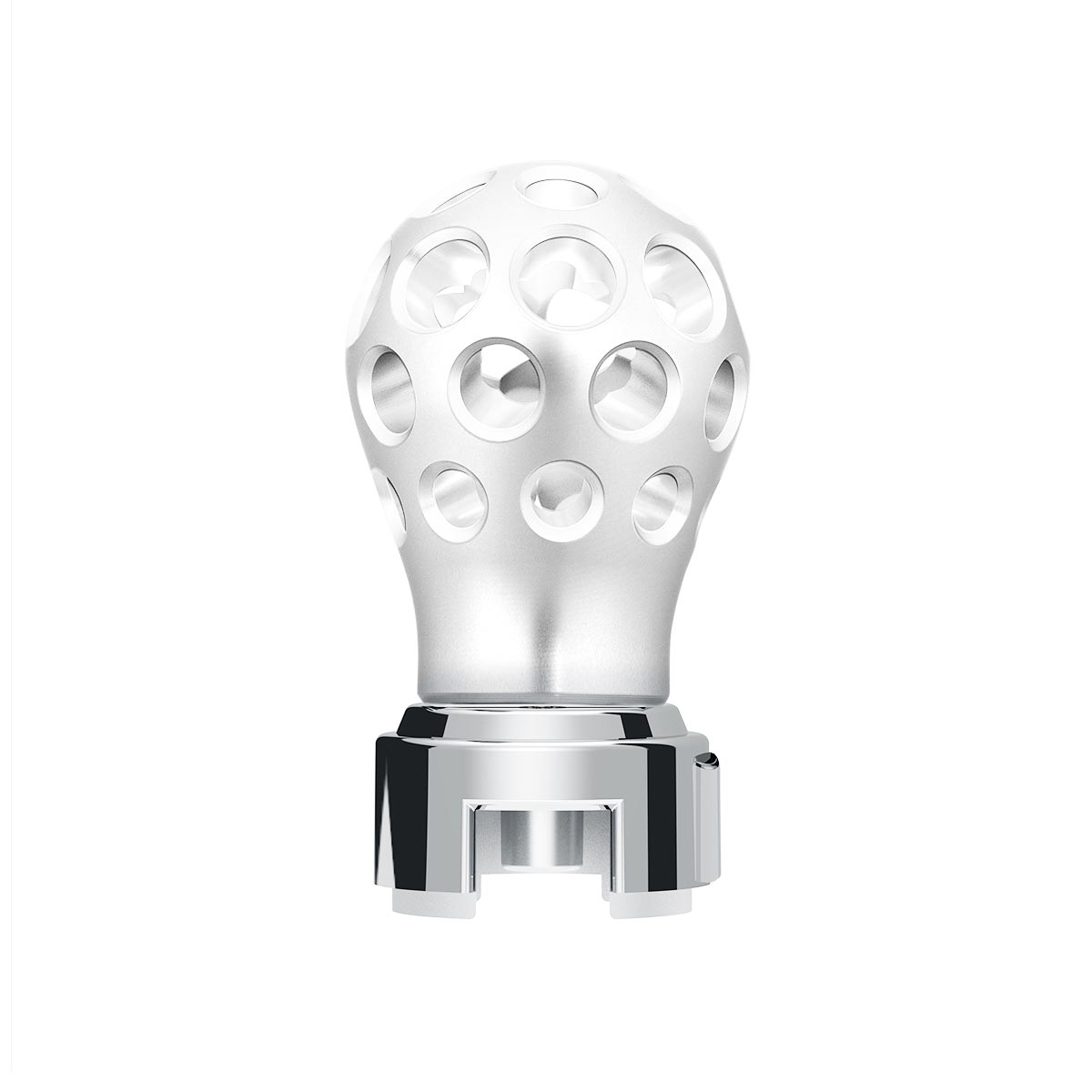 Thread-On Annodized Phoenix Style Ball Gearshift Knob With LED 13/15/18 Speed Adapter-White LED