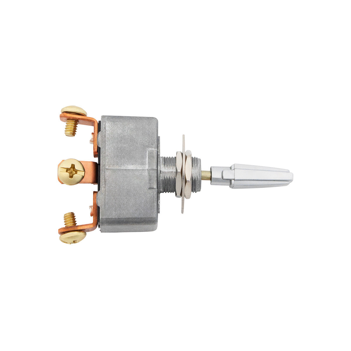 All Metal Heavy Duty Toggle w/ 3 Screw Terminals 50 Amp 12V S.P.S.T. On/Off/On 1 Pc.