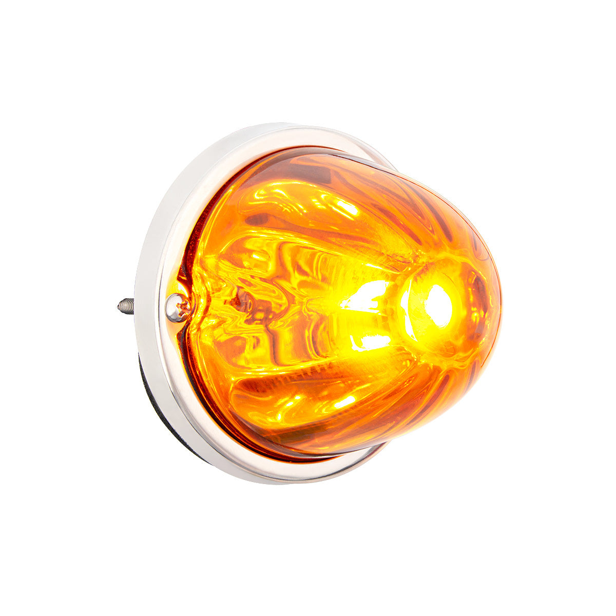 UltraBurst Glass Watermelon Flush Mount Kit With 18 LED Bulb-Amber LED/Amber Lens