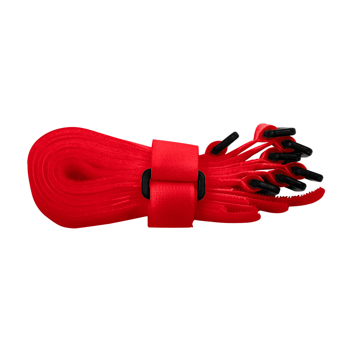 8" x 3/4" Red Hook & Loop Velcro Strip-Tie Fasteners with Buckle (8-Pack)