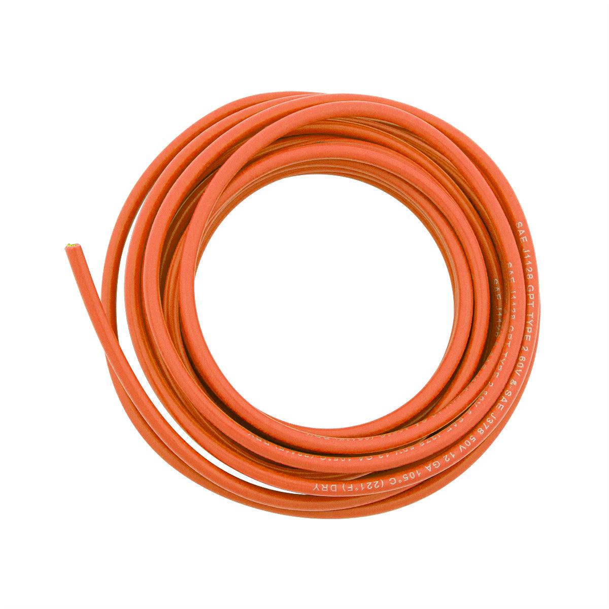 Primary Wire - Rated 80°C 12 AWG, Orange 12 Ft.