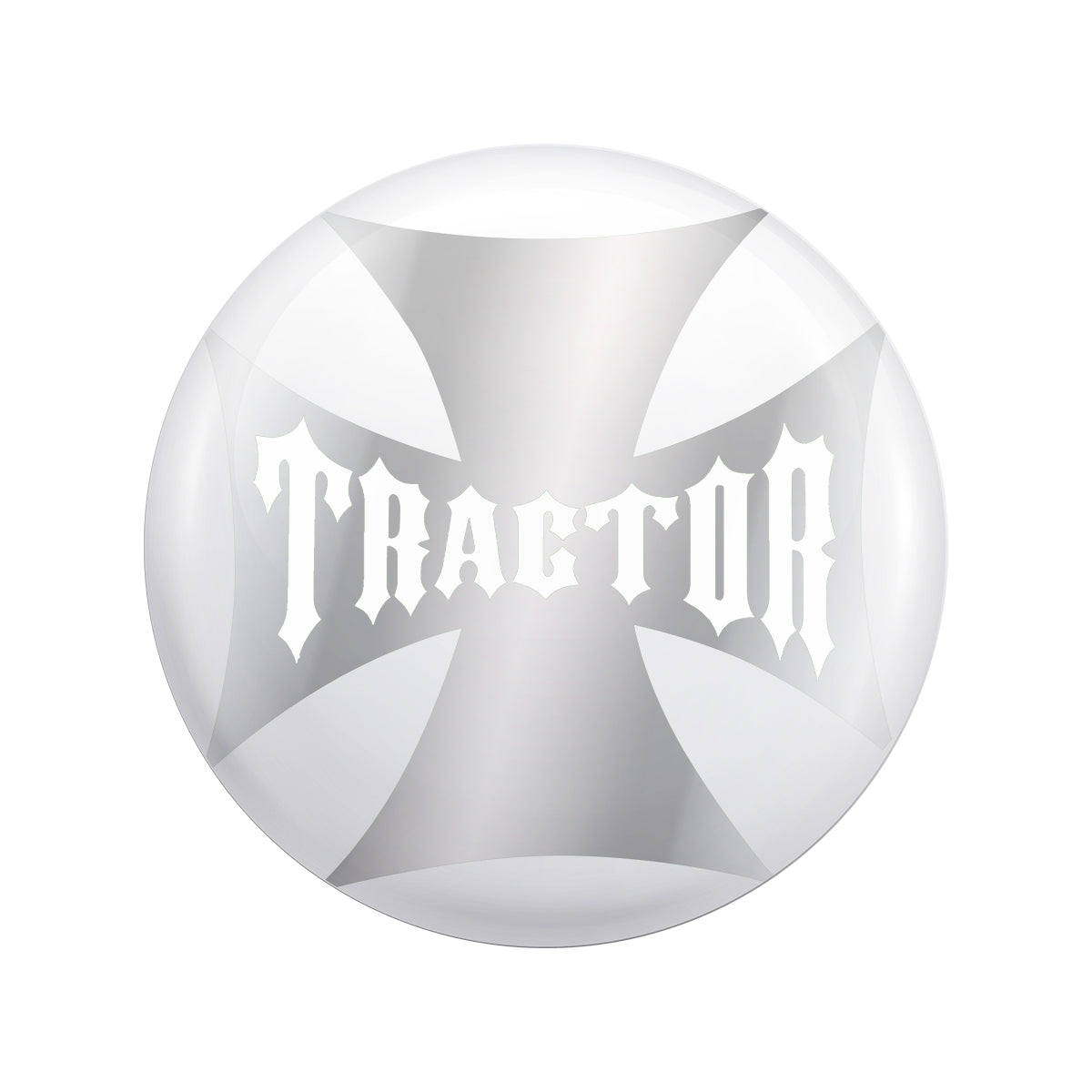 "Tractor" Maltese Cross Air Valve Knob Candy Color Sticker - Pearl White