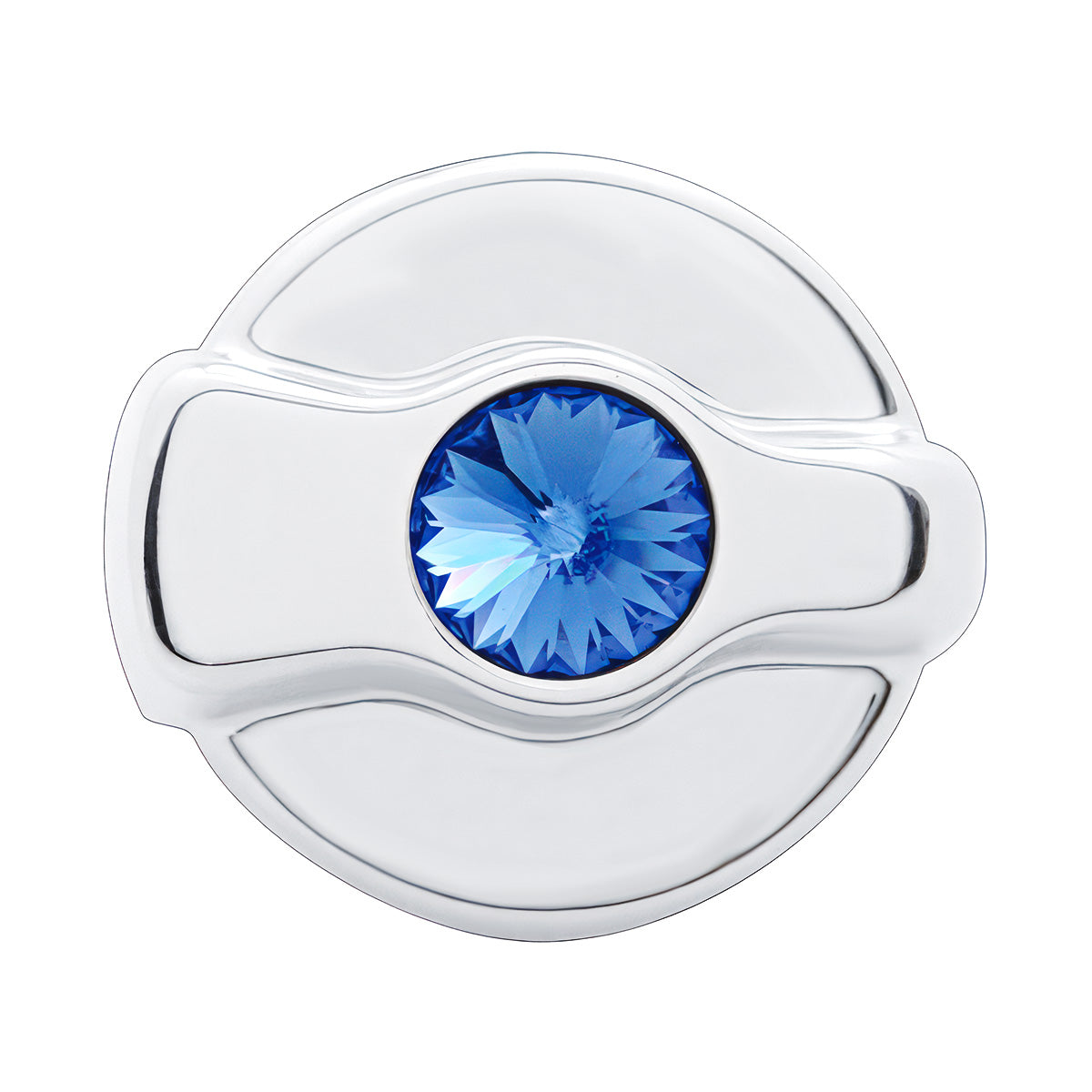 Chrome Plastic A/C Control Knob For 2005 & Older Peterbilt- Blue Crystal