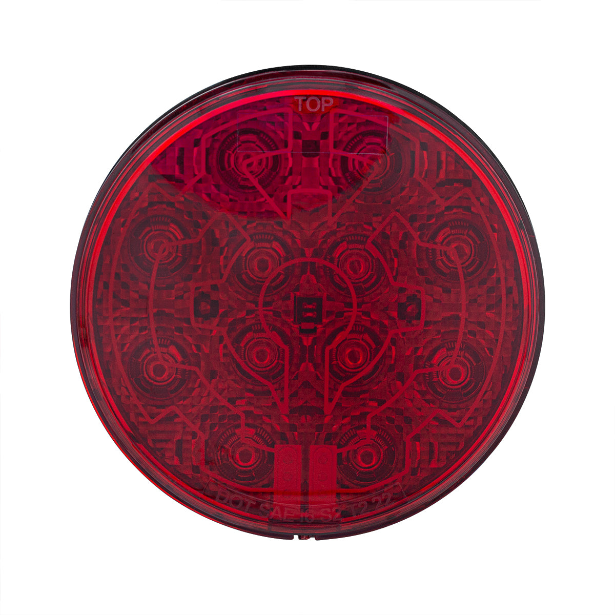 12 LED 4" Round Light (Stop, Turn & Tail) With Heated Lens - Red LED/Red Lens