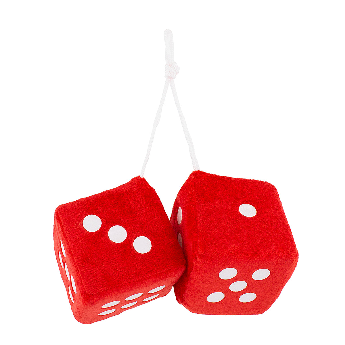 3" X 3" Classic Fuzzy Dice, Red (Pair)