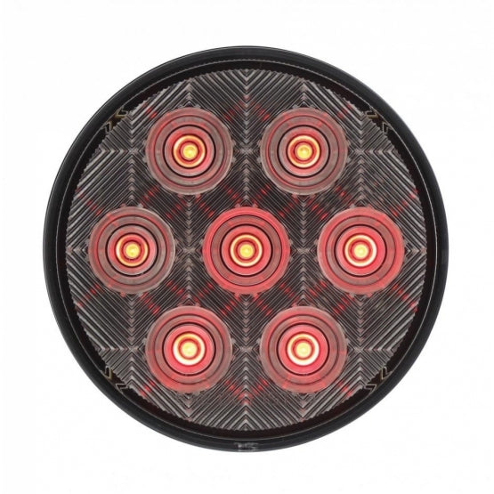 7 LED 4" Round Competition Series Light (Stop, Turn & Tail) - Red LED/Clear Lens (Bulk)