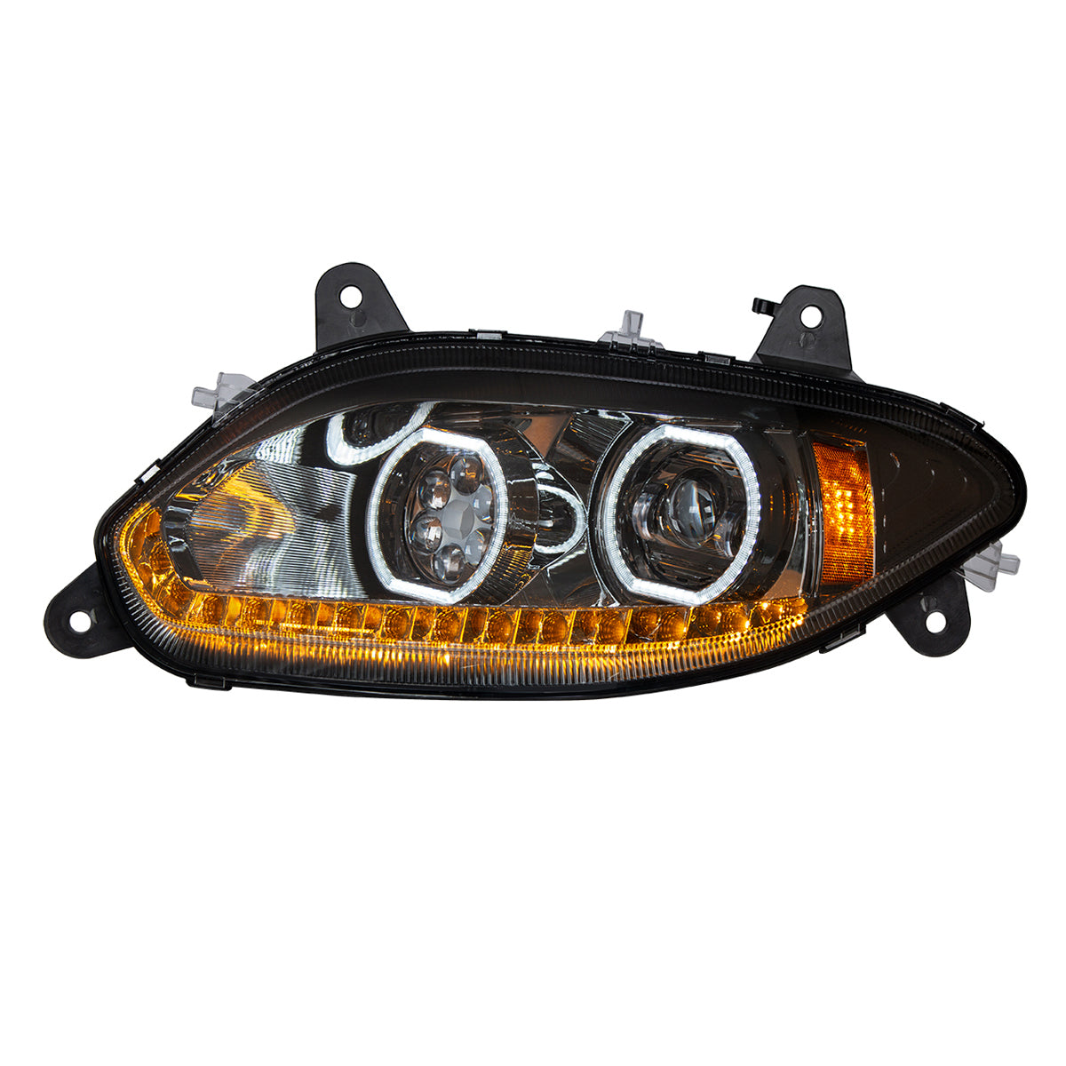 Black 17 LED Headlight For 2018-2025 International LT - Driver