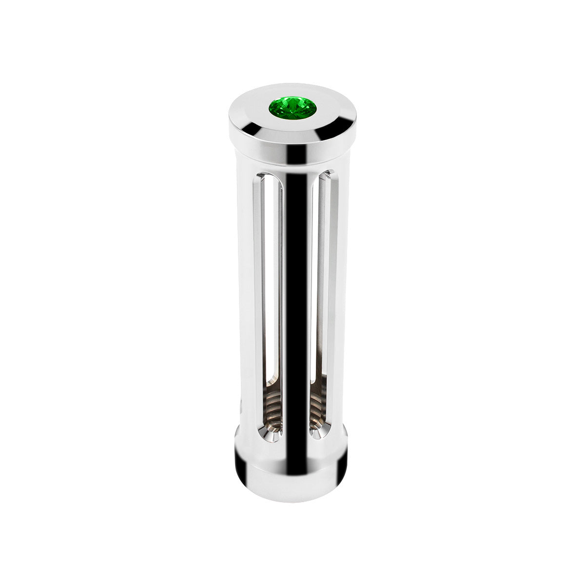 M30X3.5 Thread-On Sonoma Style Gearshift Knob-Dark Green Crystal/Chrome