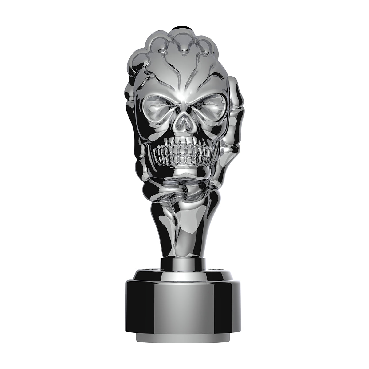 Thread-On Skull Gearshift Knob With 9/10 Speed Adapter - Chrome
