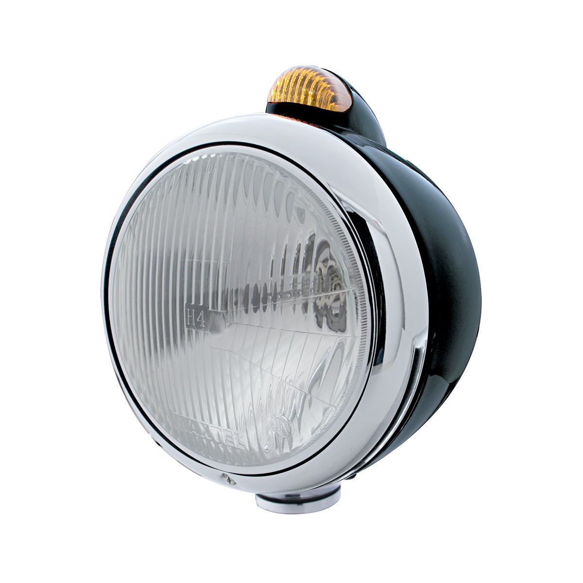 Black Guide 682-C Headlight H4 & Dual Mode LED Signal - Amber Lens