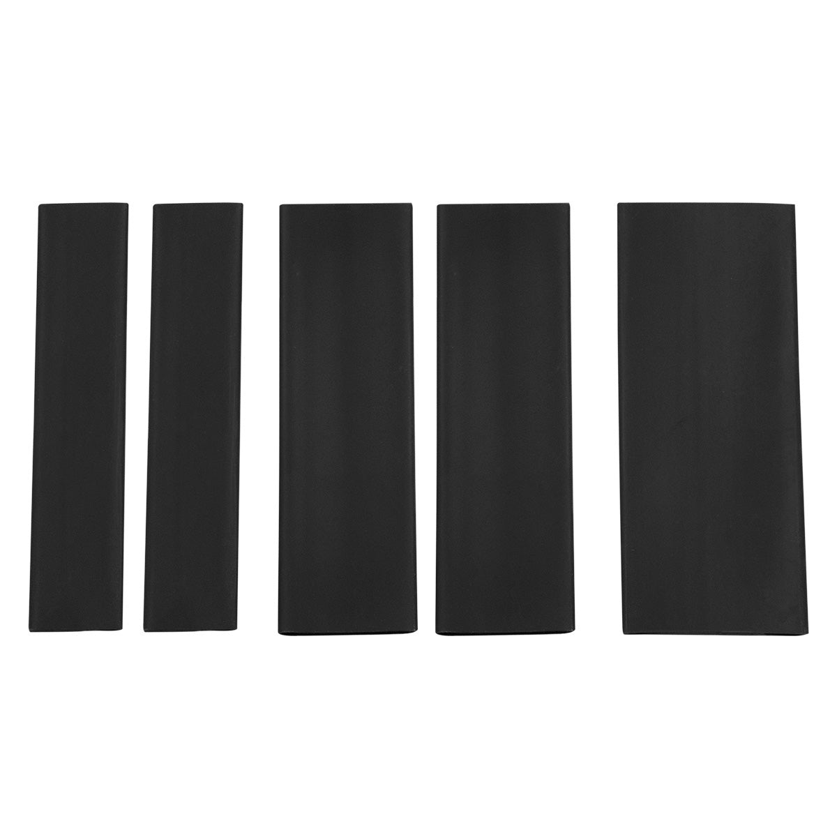 Assorted 1/2",3/4",1" Black Heat Shrink Tubing, 4" Long (5-Pack)