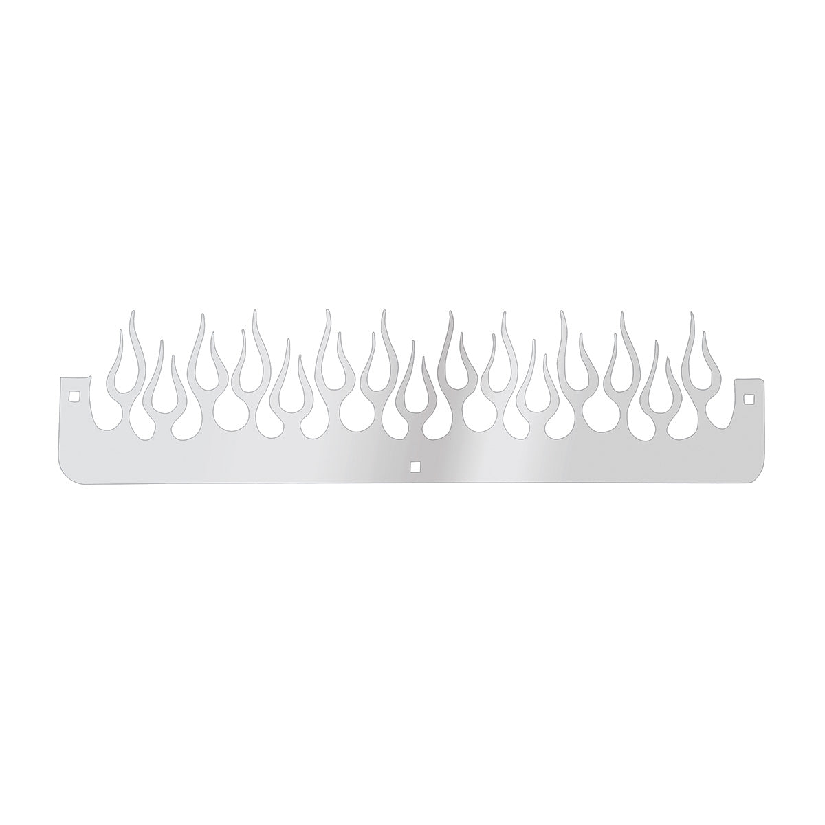 24" Chrome Flame Bottom Mud Flap Plate - Bolt Thru (Bulk)