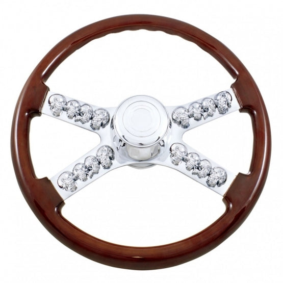 18" Skull Steering Wheel With Hub & Horn Kit - International